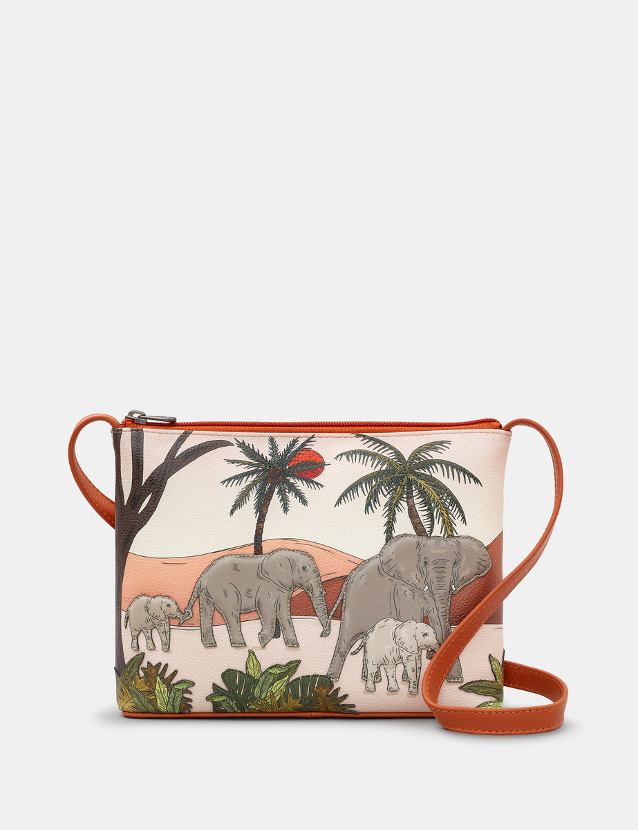 Elephant Parade Leather Cross Body Bag By Yoshi