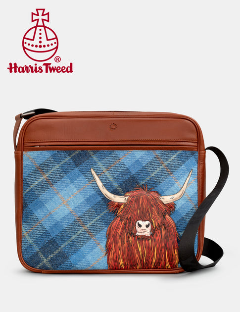 Harris Tweed Purse, Highland coo Fabric, Highland cow, Harris Tweed across body bag, Highland cow Bag, Harris Tweed & Highland factory coo messenger