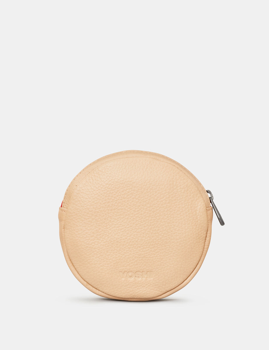 Round leather coin clearance purse