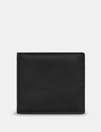 Two Fold Black Leather Wallet - Yoshi