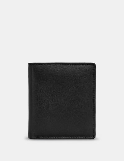 Black Leather Coin Pocket Wallet - Yoshi