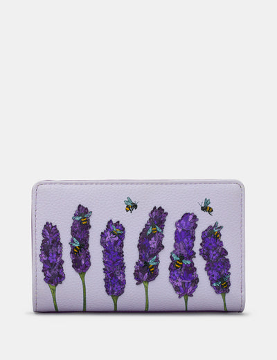 Lavender Bees Leather Oxford Purse - Yoshi