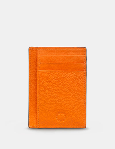 Orange Leather Card Holder With ID Window - Yoshi