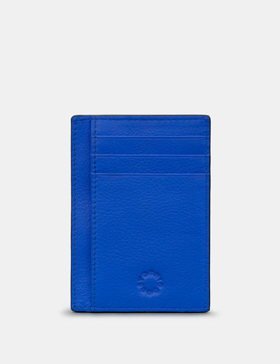 Blue Leather Card Holder With ID Window - Yoshi