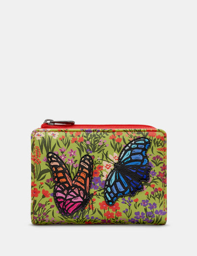 Beautiful Butterflies Leather Flap Over Purse - Yoshi