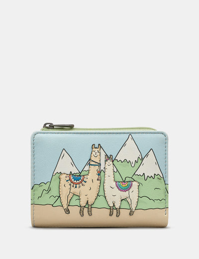 Llamas Flap Over Leather Purse - Yoshi