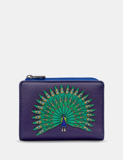 Peacock Flap Over Leather Purse - Yoshi