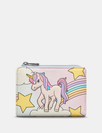 Magical Unicorn Leather Flap Over Purse - Yoshi