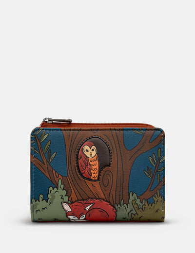 Woodland Friends Leather Flap Over Purse - Yoshi