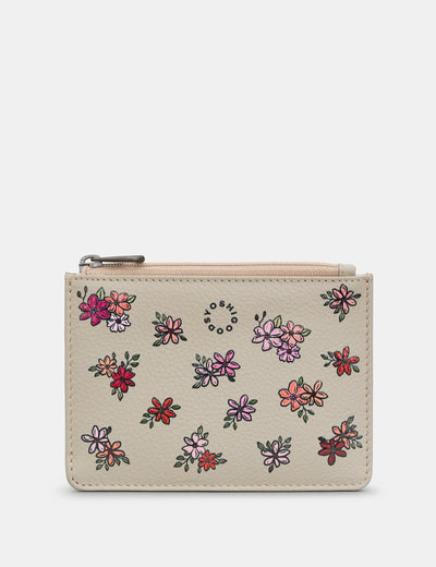 Ditsy Floral Leather Zip Top Purse - Yoshi