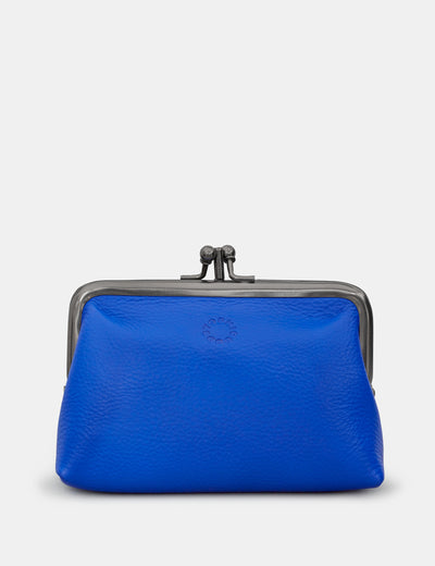 Blue Leather Aubrey Frame Purse - Yoshi