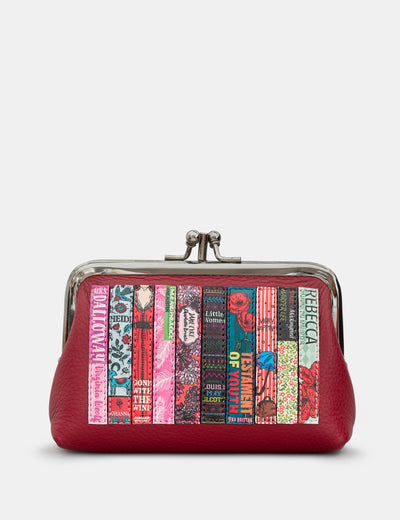 Bookworm Cherry Red Leather Aubrey Frame Purse - Yoshi