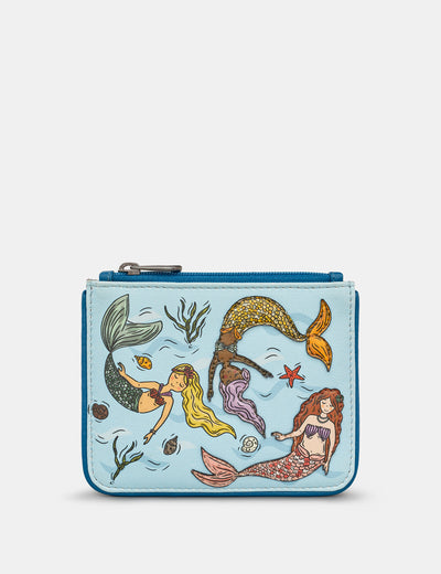 Mermaid Dance Zip Top Leather Purse - Yoshi