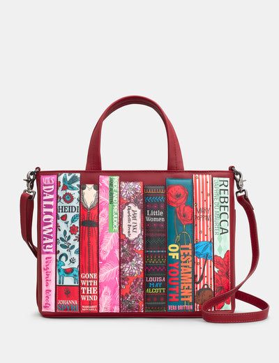 Bookworm Cherry Red Leather Multiway Grab Bag - Yoshi