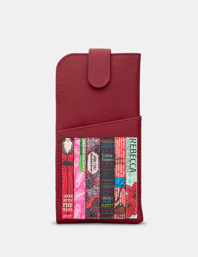 Bookworm Cherry Red Leather Chilton Glasses Case - Yoshi