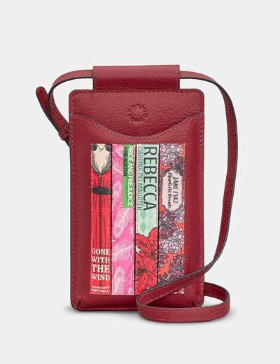 Bookworm Cherry Red Leather Phone Case - Yoshi