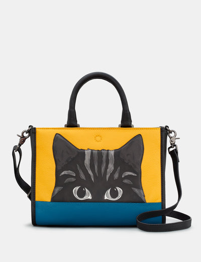 Cat Colour Block Leather Multiway Grab Bag - Yoshi