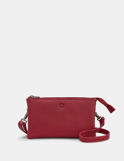 Logan Cherry Red Leather Multiway Cross Body Bag - Yoshi