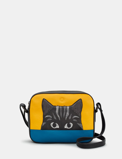 Cat Colour Block Leather Camera Bag - Yoshi