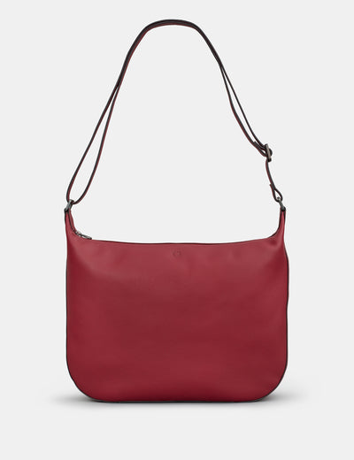 Dolton Cherry Red Leather Hobo Bag - Yoshi