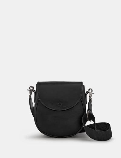 Chawton Black Leather Cross Body Satchel Bag - Yoshi