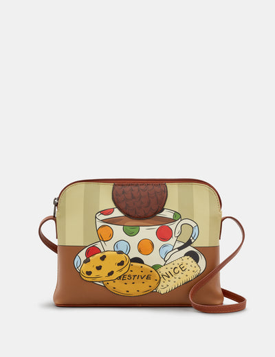 Tea And Biscuits Leather Cross Body Bag - Yoshi