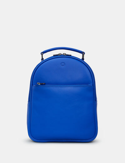 Sloane Blue Leather Backpack - Yoshi