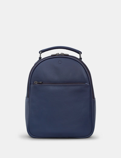 Sloane Navy Leather Backpack - Yoshi