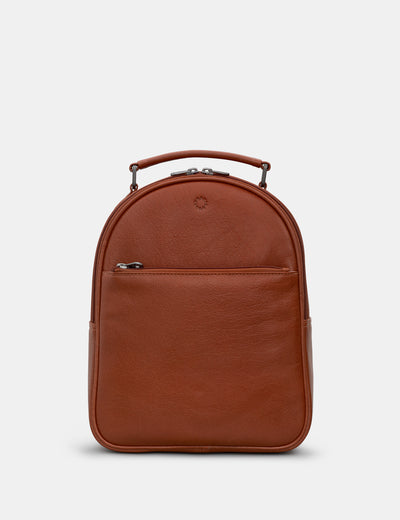 Sloane Brown Leather Backpack - Yoshi