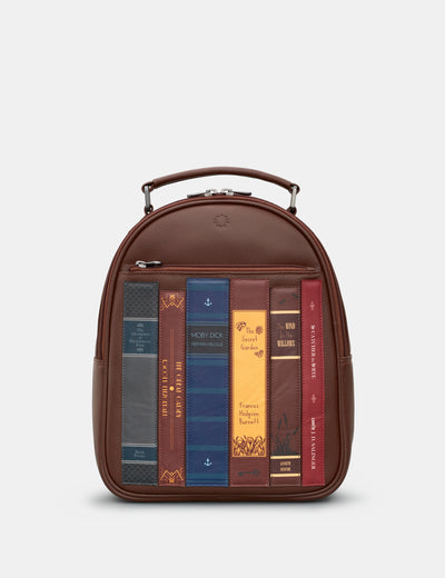 Bookworm Brown Leather Backpack - Yoshi