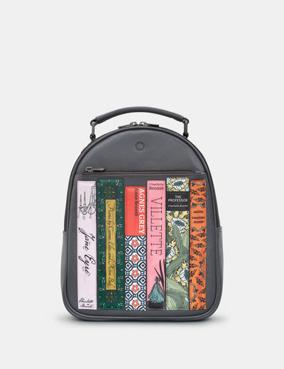 Brontë Bookworm Grey Leather Backpack - Yoshi