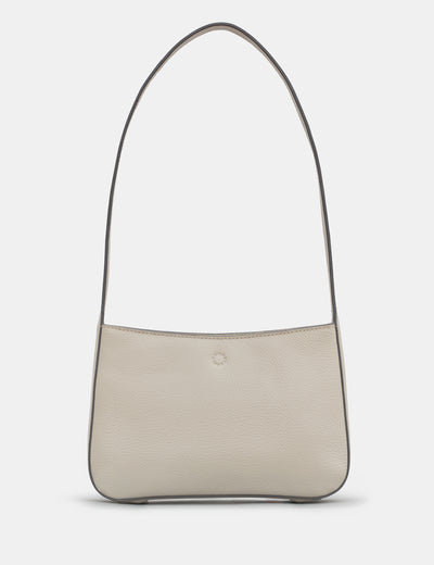 Aspen Warm Grey Leather Shoulder Bag - Yoshi