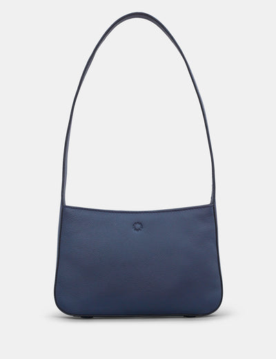 Aspen Navy Leather Shoulder Bag - Yoshi