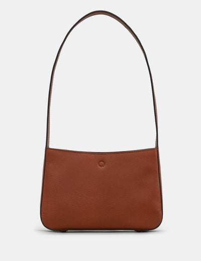 Aspen Brown Leather Shoulder Bag - Yoshi