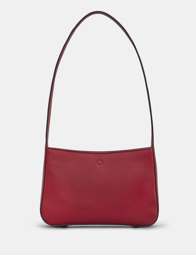 Aspen Cherry Red Leather Shoulder Bag - Yoshi