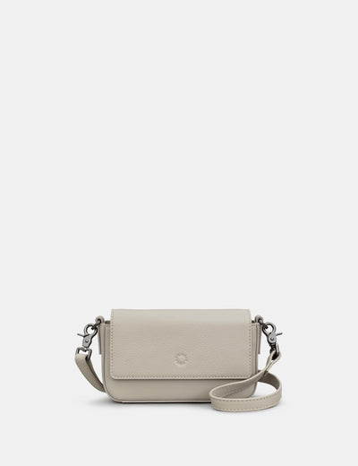 Palmer Warm Grey Leather Mini Cross Body Bag - Yoshi