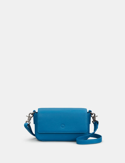 Palmer Petrol Blue Leather Mini Cross Body Bag - Yoshi