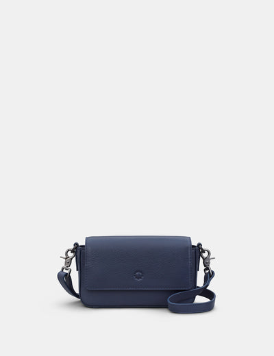 Palmer Navy Leather Mini Cross Body Bag - Yoshi