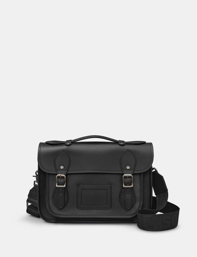 Dewhurst 10.5" Black Leather Satchel Bag - Yoshi