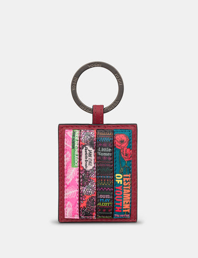 Bookworm Cherry Red Leather Keyring - Yoshi