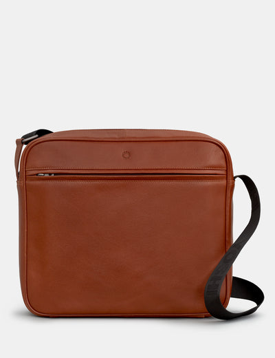 Brown Leather Ridgewood Messenger Bag - Yoshi