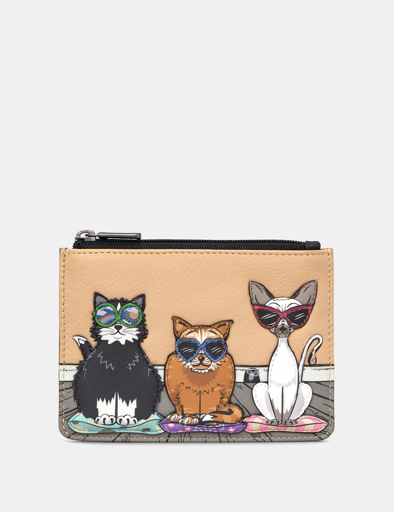 Amazon.com: Real Leather Cat Change Purse.Angry Kitty and Fish  Pattern.Zipper Closure.Nice Gift : Clothing, Shoes & Jewelry