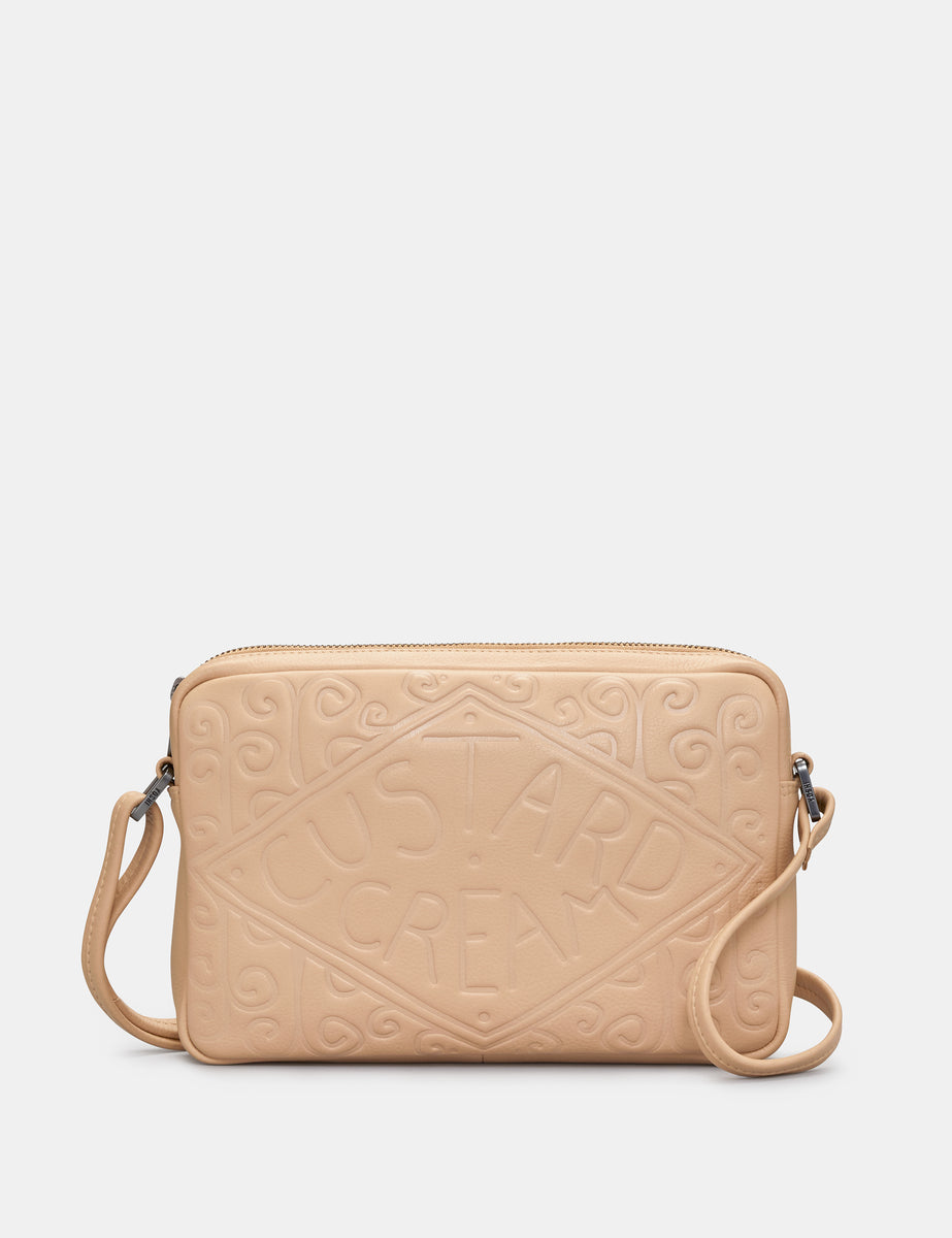 Custard Cream Leather Cross Body Bag | Handbag By Yoshi