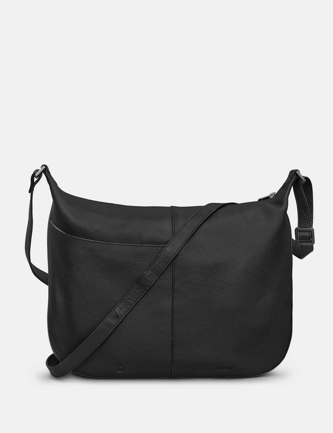 Black leather crossbody hobo bag hotsell