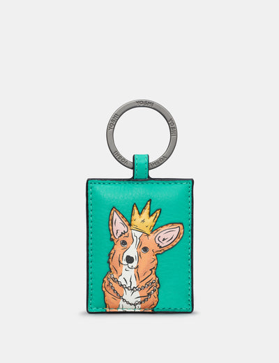 Queenie the Corgi Happy Hounds Leather Keyring - Yoshi