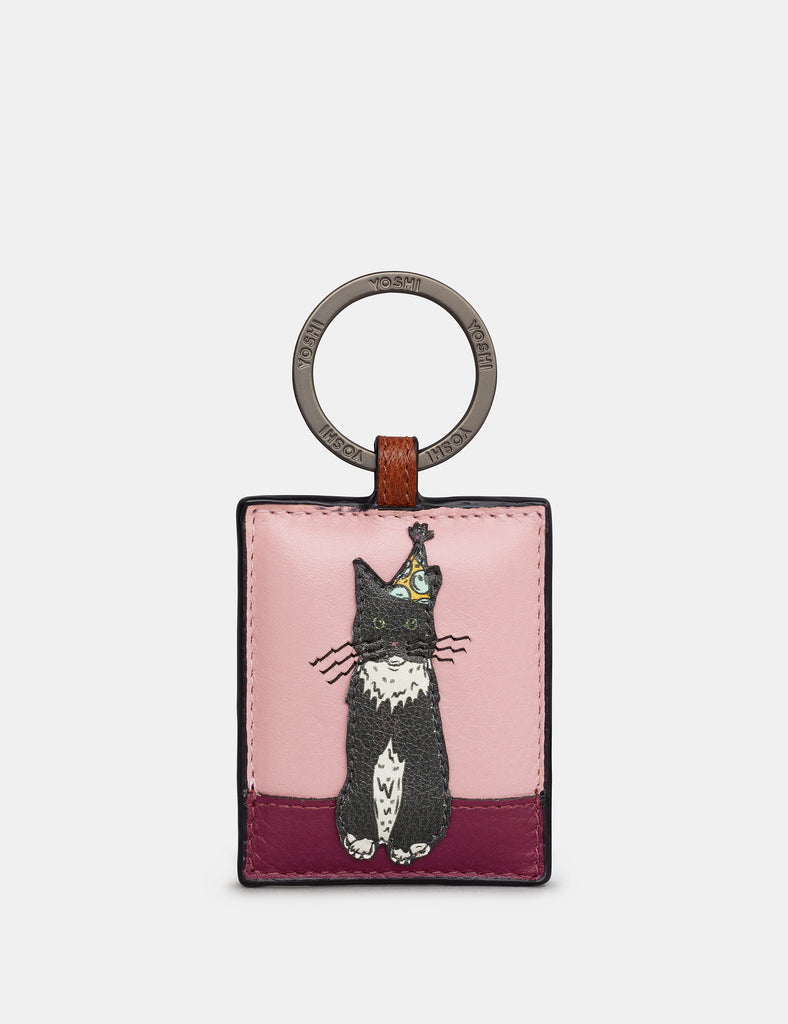 Leather hot sale cat keychain